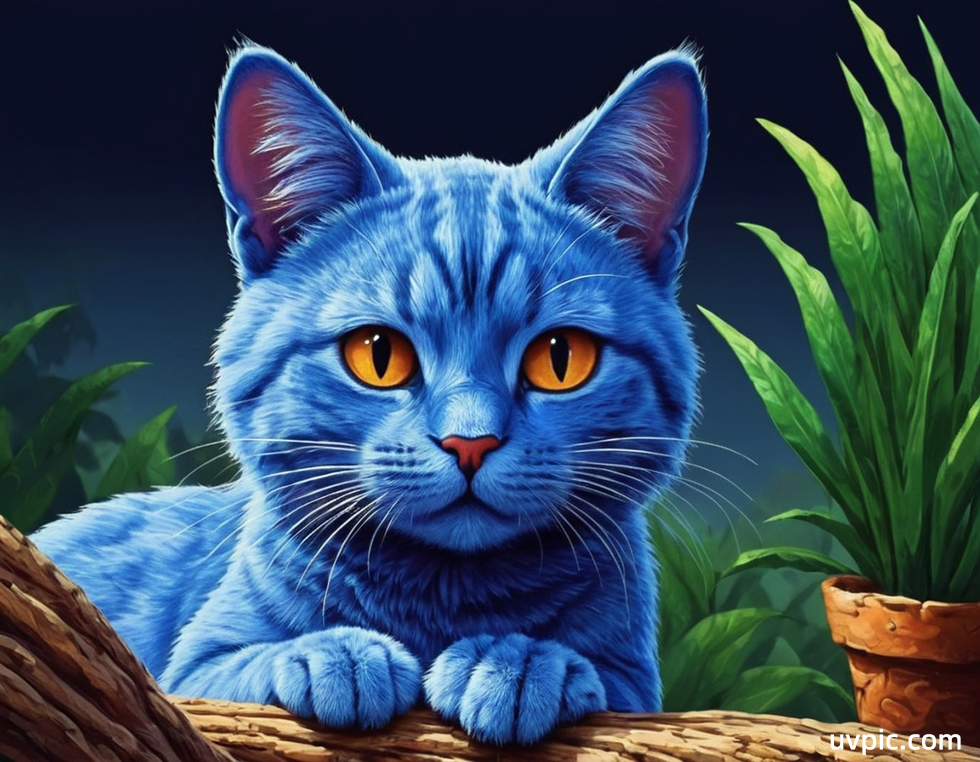 游戏像素风-蓝猫