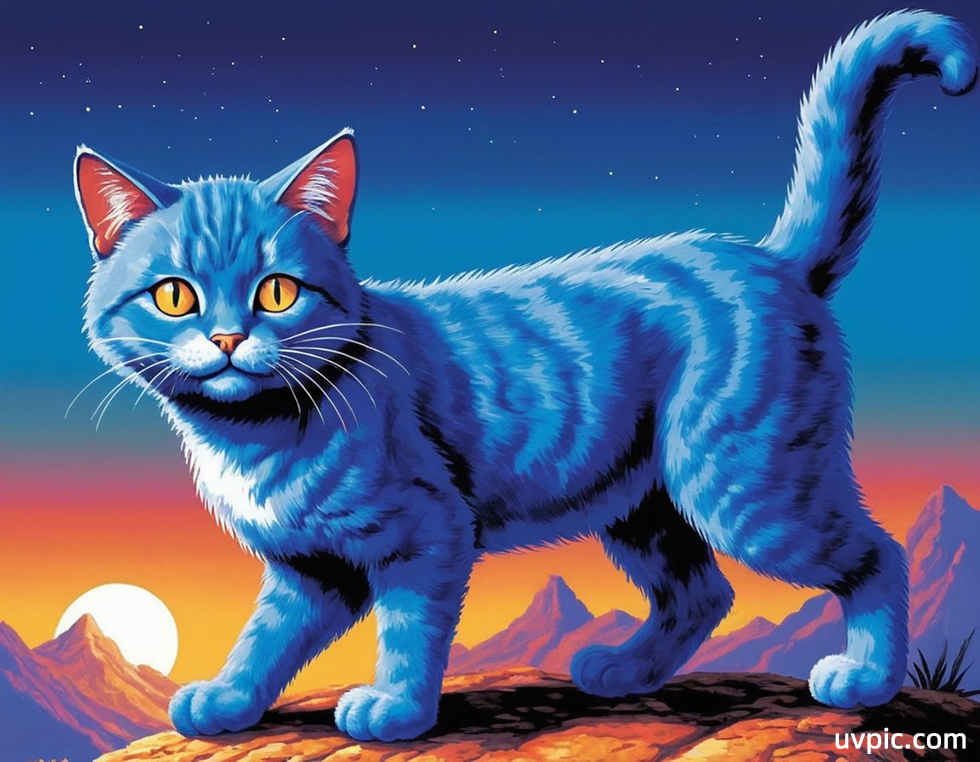 游戏像素风-蓝猫